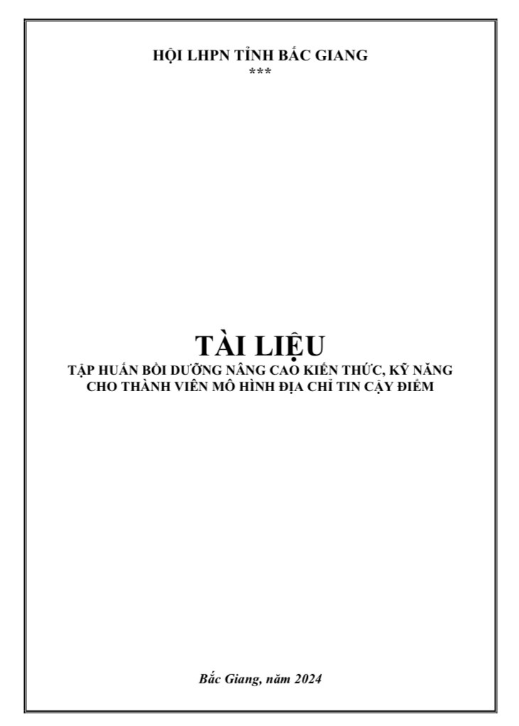 Tài liệu tập huấn mô hình Địa chỉ tin cậy