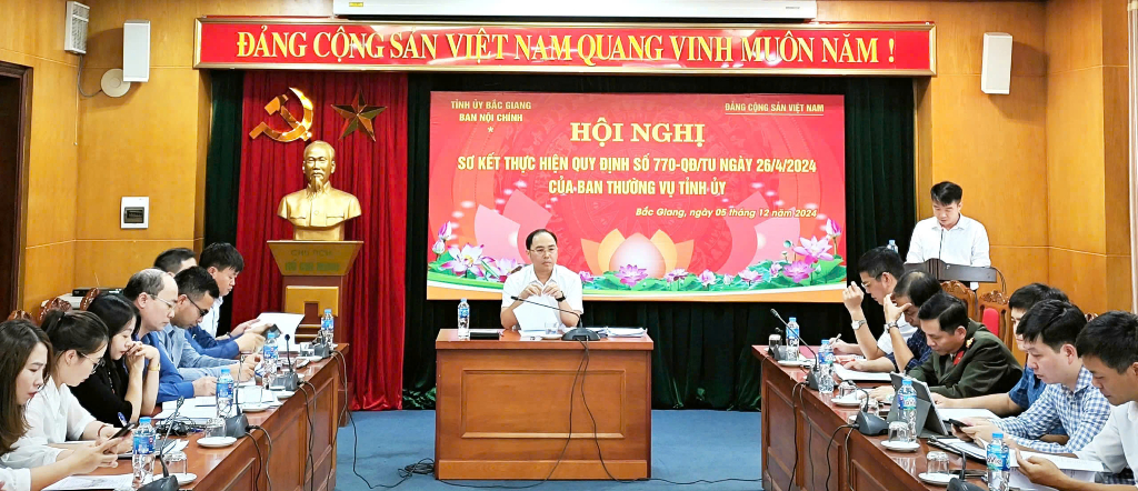 Bắc Giang: Ban Nội chính Tỉnh ủy tổ chức Hội nghị sơ kết thực hiện Quy định số 770-QĐ/TU ngày...