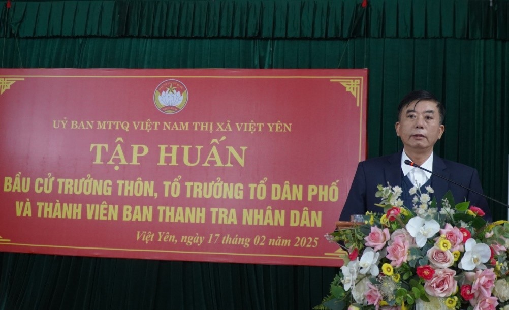 Việt Yên: Tập huấn công tác bầu cử Trưởng thôn, Tổ trưởng tổ dân phố nhiệm kỳ 2025-2027