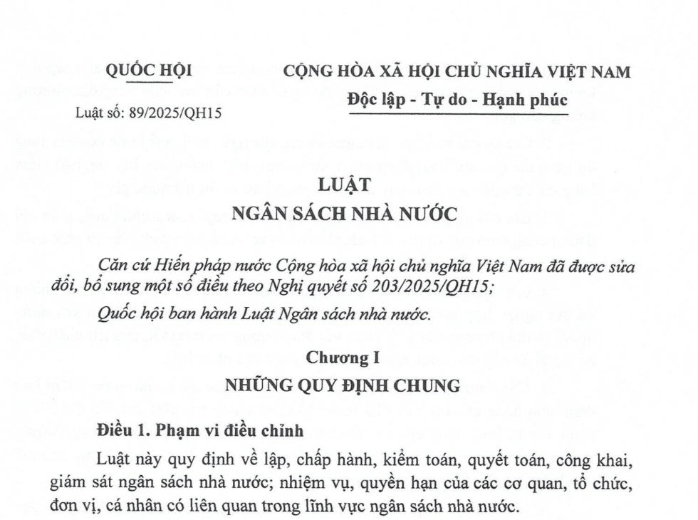 Một số điểm mới của Luật Ngân sách nhà nước năm 2025