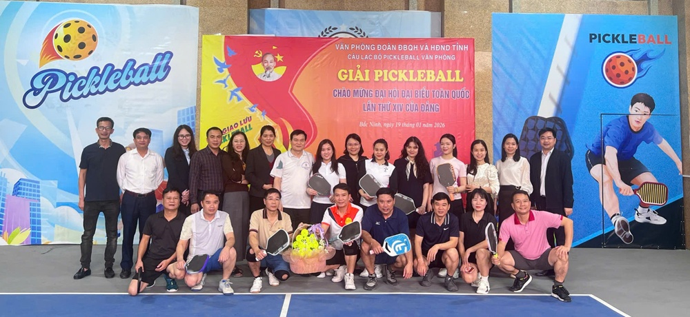 Câu lạc bộ Pickleball Văn phòng Đoàn ĐBQH và HĐND tỉnh tổ chức giải thể thao chào mừng Đại hội...