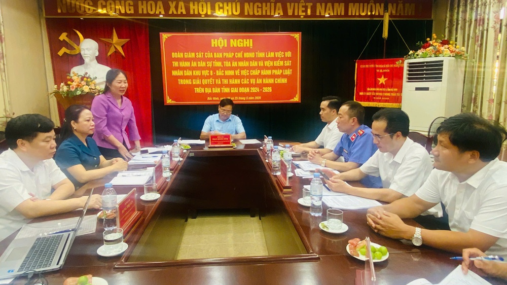 Ban Pháp chế HĐND tỉnh giám sát việc chấp hành pháp luật trong giải quyết và thi hành các vụ án...|https://daibieunhandan.bacninh.gov.vn/vi_VN/detail/-/asset_publisher/M0UUAFstbTMq/content/ban-phap-che-h-nd-tinh-giam-sat-viec-chap-hanh-phap-luat-trong-giai-quyet-va-thi-hanh-cac-vu-an-hanh-chinh-tai-toa-an-nhan-dan-khu-vuc-8